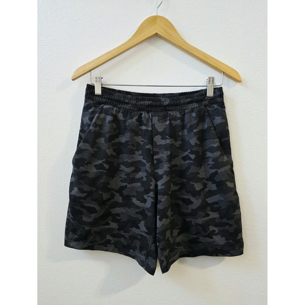 Lululemon Surge Shorts 7" Men's Size Medium Black Camo Unlined Athletic Gym